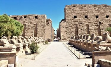 Ancient Luxor temple complex in Egypt near the 2027 total solar eclipse viewing region.